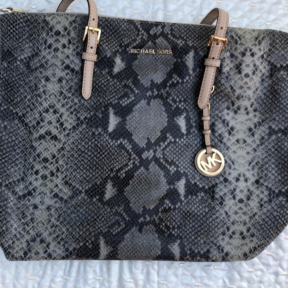 Michael Kors Jet Set Python Embossed Tote
